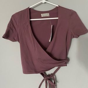UO Wrap Mulberry Top